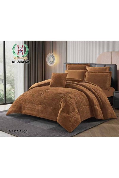 Generic طقم لحاف نفرين شتوي فرو مخمل ناعم وجهين 7 قطع - 200*200 - لحاف شتوي ف...