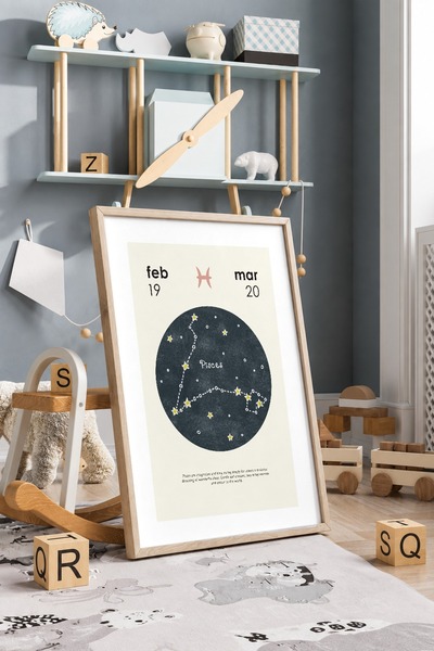 KEYFHOME Ιχθύς Star Chart Πλαίσιο MDF Πίνακας Αφίσα Παιδικό Δωμάτιο Διακόσμησ...