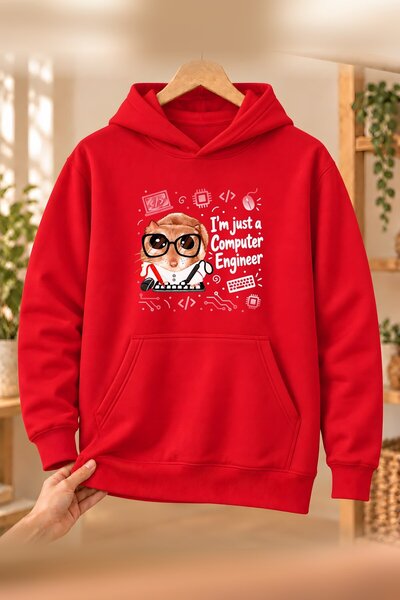 Mor Mürekkep Hanorac cu glugă pentru femei, imprimat cu Sad Hamster Computer ...