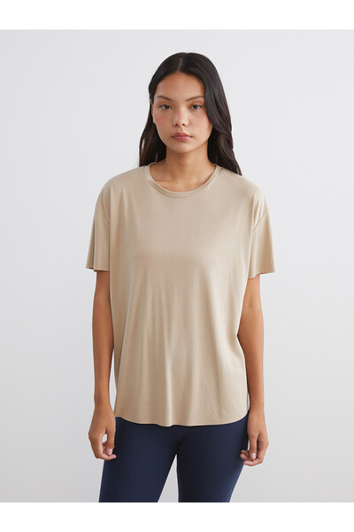 LC Waikiki Alita City Farkıyla Koor Sport Beige Combed Cotton Plain Loose & B...