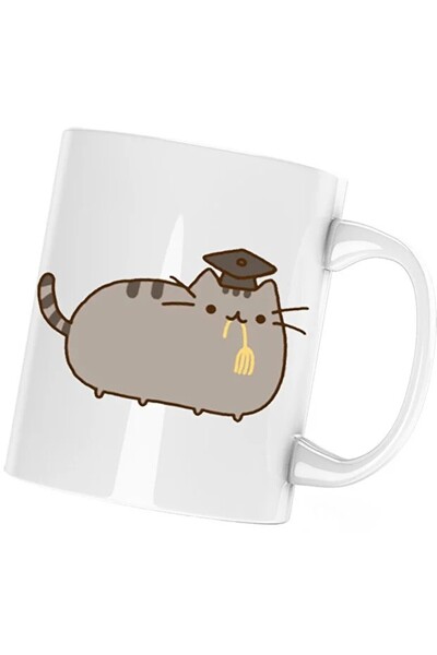 INOVATIX Чаша за котенца Pusheen Cat Graduate Kitty, бяла, 330 мл
