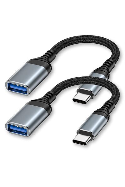 KASTWAVE محول USB C إلى USB 3.0 OTG (عبوة من قطعتين)، كابل من النوع C ذكر إلى...