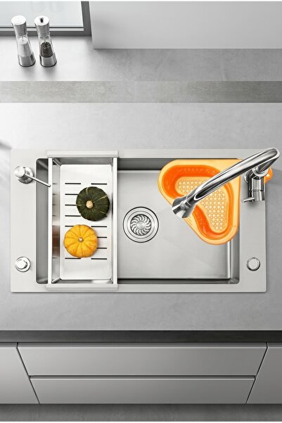 مصفاة حوض بلاستيكية بتصميم البجعة، سلة تصريف متعددة الأغراض، حامل إسفنجي داخل الحوض