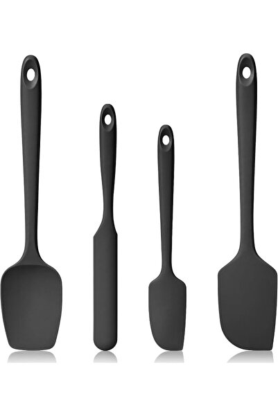 GENERAL 315℃ Heat Resistant Silicone Spatula Spoonula Set of 4, Navy Blue