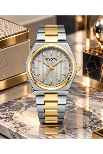Generic Brand Fiyota Two-Tone Silver and Gold Watch with Silver Dial Looster ...
