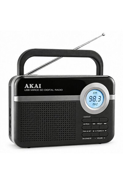 AKAI Φορητό Ραδιόφωνο FM με USB/SD, Οθόνη LCD & Ξυπνητήρι - (PR006A-472U)