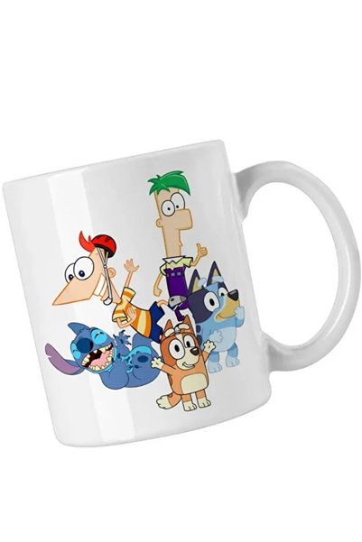 INOVATIX Cana Phineas Ferb Stitch Bluey Bingo Blue