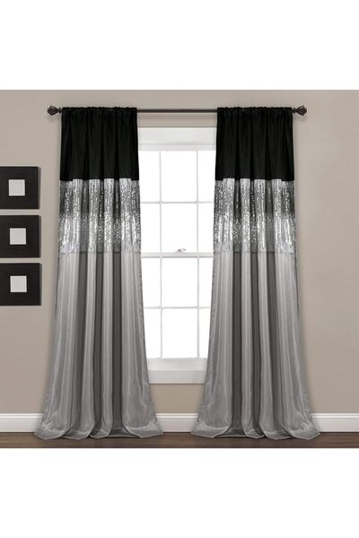 Lush Decor ستارة نافذة بتصميم السماء الليلية، قطعة واحدة، 42 بوصة عرض × 95 بو...