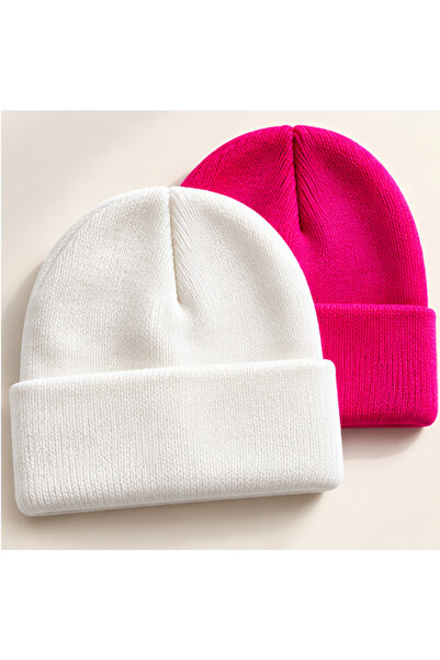 Rupen Kraft 2 Pcs Men Women Fisherman Beanie Winter Beanie Plain Folded Beanie
