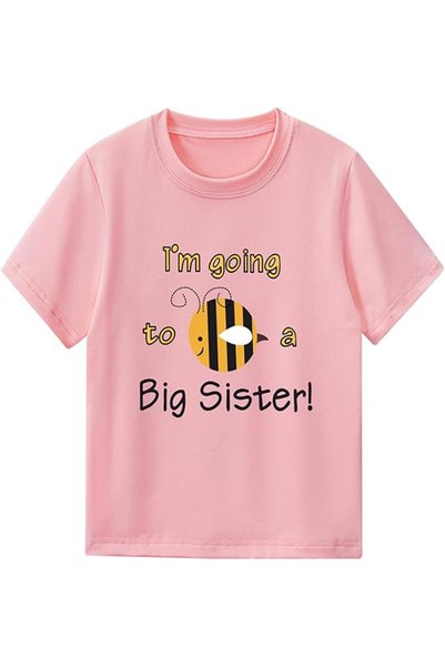 GENERAL تي شيرتات للأطفال البنات بطبعة "I'm Going to be a Big Sister"، ملابس ...