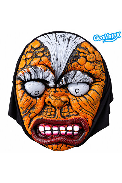 GeoMateX Mască Horror din Latex, Model Monstru Portocaliu cu Ochi Proeminenți...