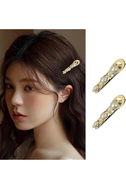 GENERAL 2Pcs Mini pearl hair clips,alligator clips,for women & girls US476