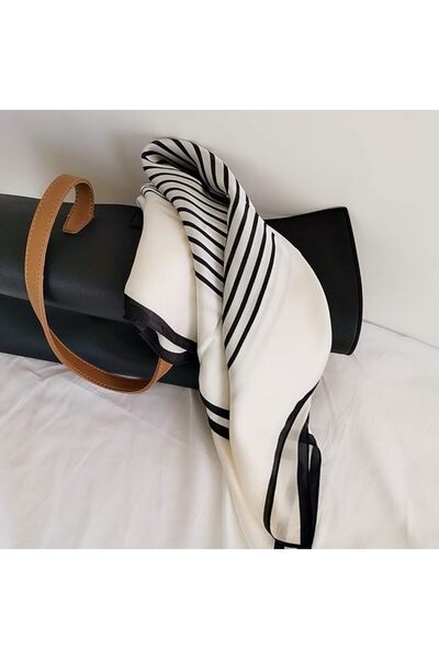 GENERAL FONYVE Silk Feeling Scarf Medium Square Satin Head Scarf for Women 27.5 × 27.5 inches