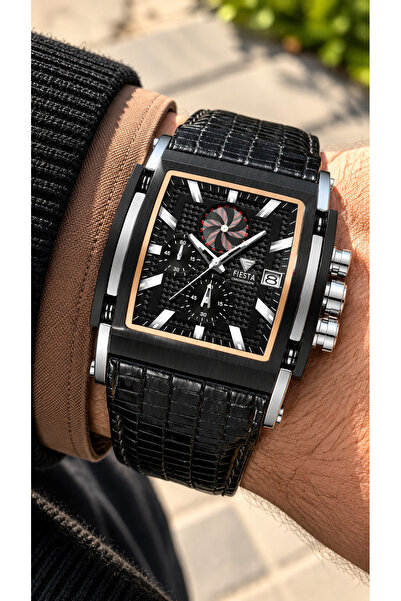 Fiesta 5 Atm Pool Sea Use, Steel Case Black Leather Band, Functions Active Me...