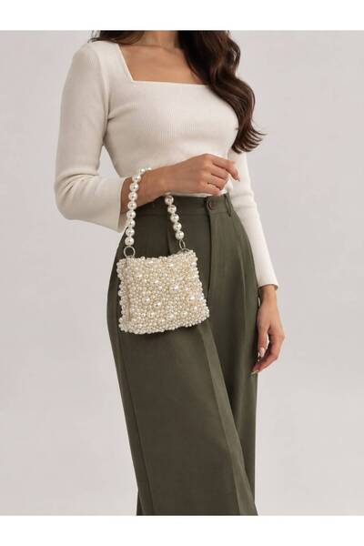 OK BLUME Pearl Beaded Women's Bag - Elegant Evening Dress and Special Occasio...