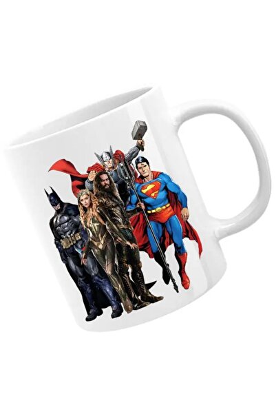 INOVATIX Cana Aquaman Superman Batman Thor Superheroes Marvel, alba, 330 ml