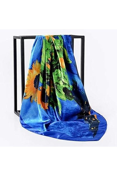 GENERAL Scarf Silk Feeling Scarves 90Cm Square Head Hijab Scarf Women Ladies ...