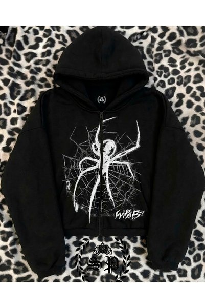 StartMore Φούτερ με φερμουάρ και τύπωμα της τάσης «Zip-Up Harajuka» – Vintage...
