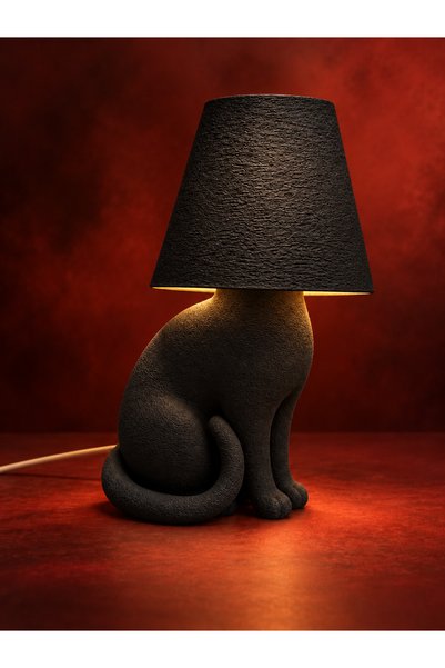 ZORO Kedi Figürlü Dekoratif Masa Lambası – Modern Kedi Abajur – Sıcak Işıklı ...