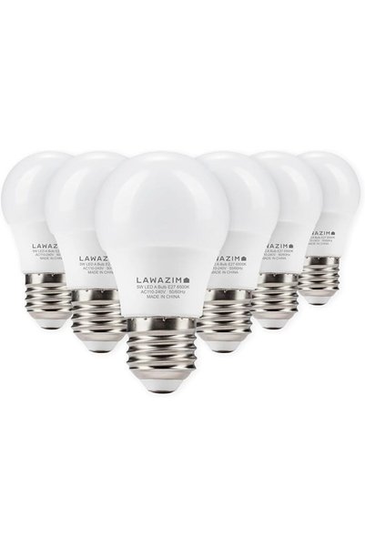 Lawazim مصباح LED بقوة 5 واط طراز A50 E27 - عبوة من 6 قطع، 6500 كلفن ضوء نهار...