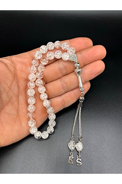 Hediyelik Kişiye Özel Doğal Necef Taşı Tesbih Gümüş Kaplama 8 Mm Arınma Ve Netlik Taşı