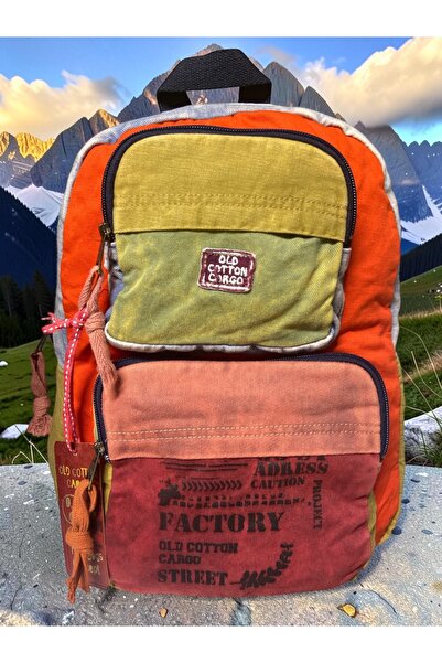 Old Cotton Quality Single Compartment Vintage Casual Design Daily Backpack Tr...