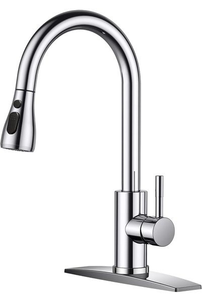 FORIOUS Kitchen Faucets with Pull Down Sprayer, High Arc Single Handle Classi...