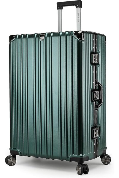 GENERAL حقيبة سفر ترولي خفيفة الوزن بإطار ألومنيوم أنيق، حقيبة صلبة من البولي...