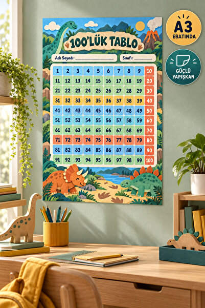 Generic Brand 100 Number Chart A3 Size Children's Turkish Educational Sticker...