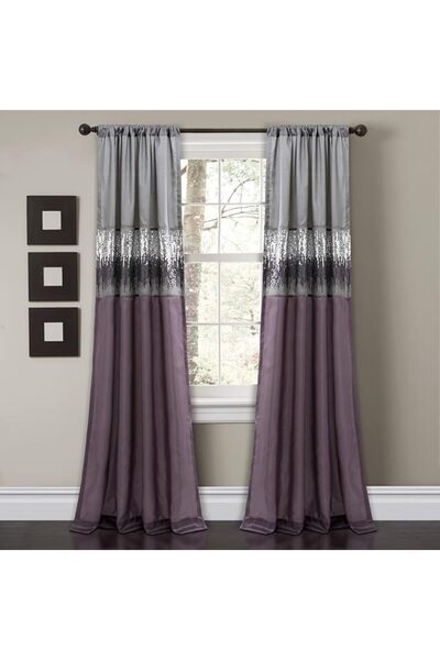 Lush Decor ستارة نافذة بتصميم السماء الليلية، قطعة واحدة، 42 بوصة عرض × 95 بو...