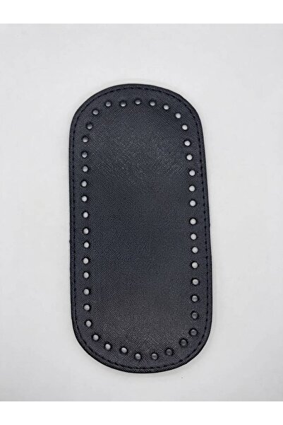 hobi dünyası evim Rivet-Free Leather Oval Bag Base Black 10X20