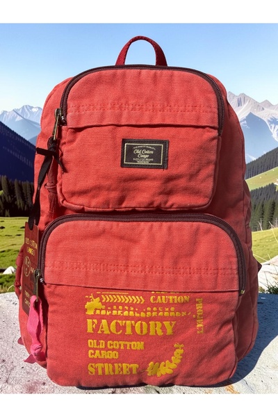 Old Cotton Quality Single Compartment Vintage Casual Design Daily Backpack Tr...