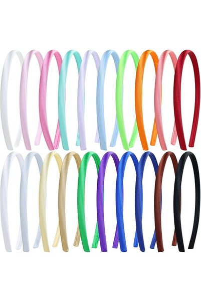 KASTWAVE Thin Plastic Headbands, Kids Hair Accessories, Rainbow Color Plain H...