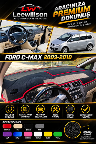 Ford C-MAX (2003-2010) Torpido Korumasi Koruyucu Kilifi Halisi Örtü Gögüs Panel