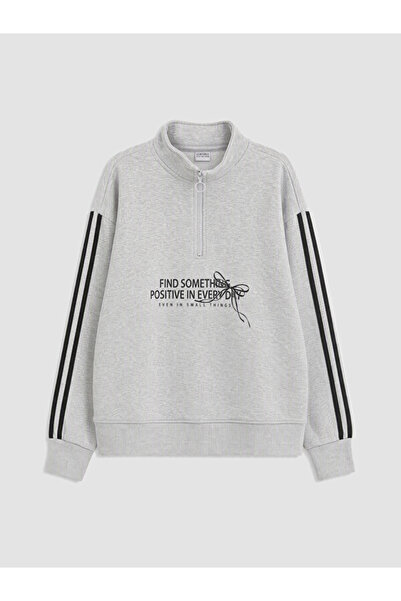 LC Waikiki Rmz Gi̇yi̇m Farkiyla Dik Roba Collar Thick Sweatshirt for Girls