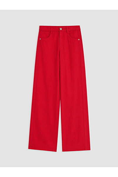 LC Waikiki Rmz Gi̇yi̇m Farki̇lya Wide Leg Girls' Gabardine Trousers