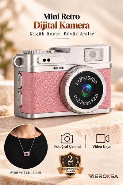 VEROKSA CMR-35 Mini Retro Dijital Fotoğraf Makinesi, Selfie Video Vlog Kamera...