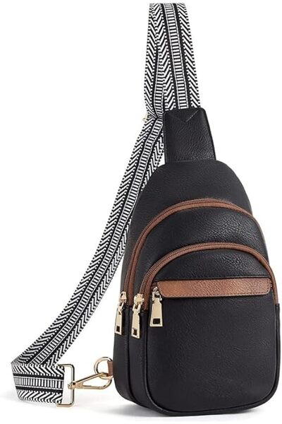 Yelajoy Crossbody Sling Bag,Black Travel Chest Fanny Pack