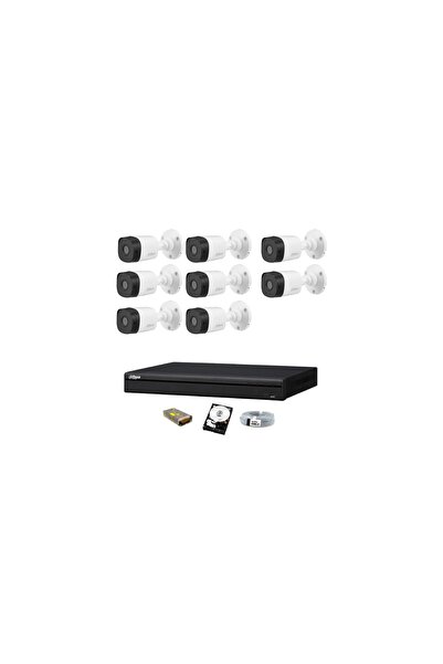 8 Kameralı Güvenlik Sistemi Dış-Mekan-Hdd-Jack-Bnc-Konnektör Proje Kamera