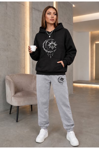 clothes 33 ΦΟΡΜΑ ΜΕ ΚΟΥΚΟΥΛΑ ΣΕΤ 2 ΤΕΜΑΧΙΩΝ ΧΕΙΜΕΡΙΝΟ ΜΕ ΣΤΑΜΠΑ ΗΛΙΟΥ ΚΑΙ ΦΕΓ...