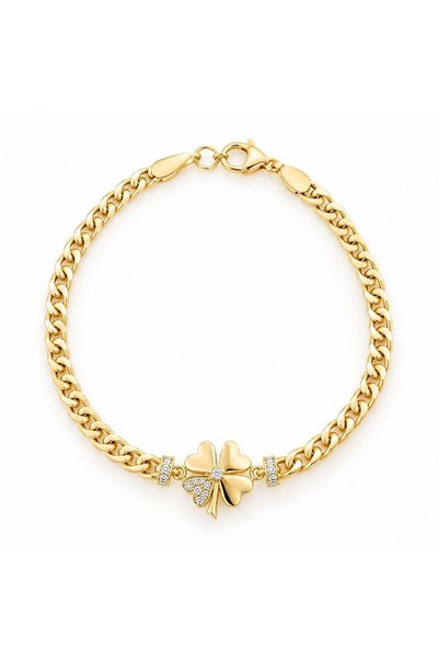 Sembol Gold 8 Ayar 4 mm Gurmet Yonca Altın Bileklik 19 cm