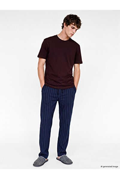 LC Waikiki Rmz Gi̇yi̇m Farkiyla Standard Fit Striped Men's Pajama Bottoms