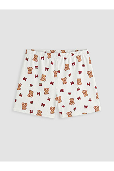 LC Waikiki Rmz Gi̇yi̇m Farkiyla Women's Printed Shorts with Waist Cord Pajama...