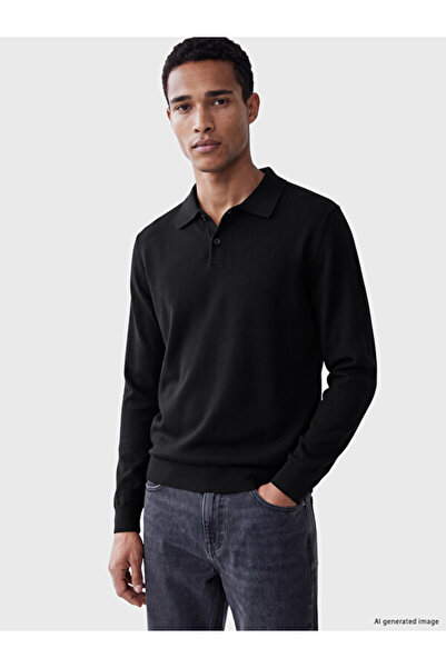 LC Waikiki Rmz Gi̇yi̇m Farkiyla Devrik Roba Collar Men's Knitwear Sweater