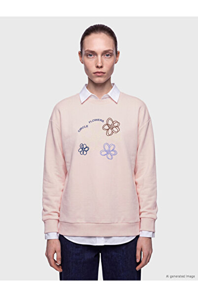 LC Waikiki Rmz Gi̇yi̇m Farkiyla Floral Embroidered Women's Thick Sweatshirt
