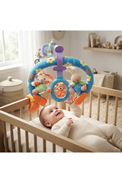 Generic Brand شخشيخة أطفال معلقة على السرير 👶🎵 – لعبة تفاعلية للرضع للمرح و...