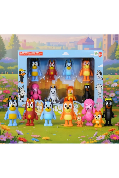 DEK Bluey 8’li Figür Seti Bluey Bingo ve Arkadaşları