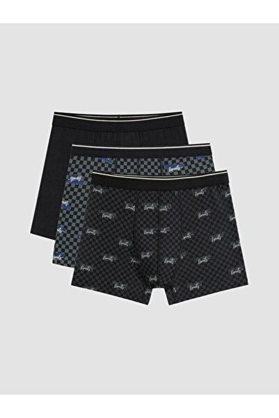 LC Waikiki Rmz Gi̇yi̇m Farkiyla Cotton Flexible Men's Boxer 3-Pack