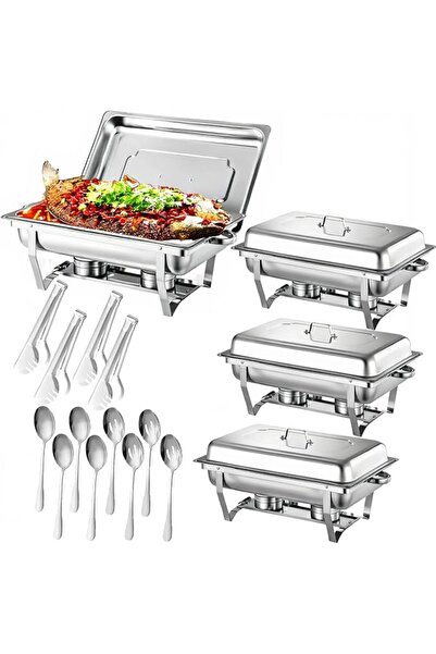 GENERAL 5QT Chafing Dishes for Buffet 4 Pack,Stainless Steel Chafing Dish Buf...