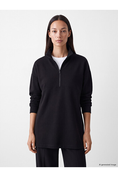 LC Waikiki Rmz Gi̇yi̇m Farkiyla Loose Fit Soft Touch Women's Sweatshirt Tunic